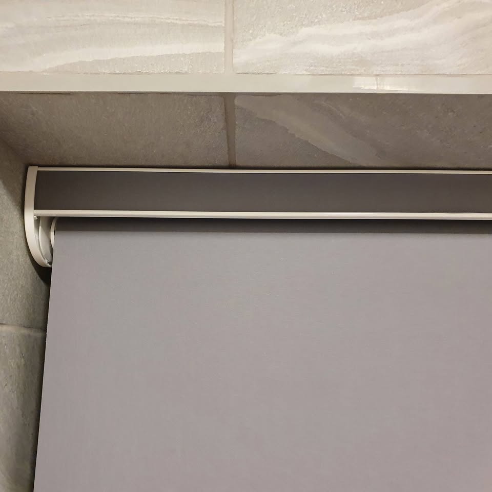 Close view of a cassette roller blind